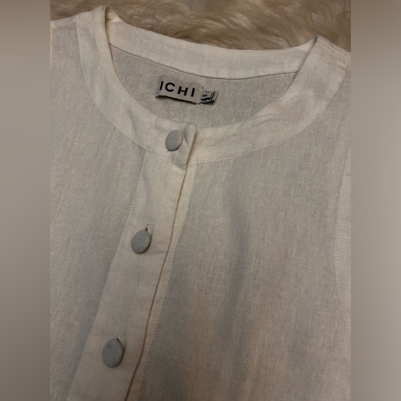 ICHI Linno Linen Blend Waistcoat Top - Picture 7 of 16